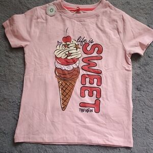 Kids Pink Ice Cream Graphic T-Shirt